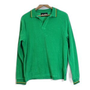 WKND Skateboards UK Green Terry Long Sleeve Polo Shirt Small Cotton $99